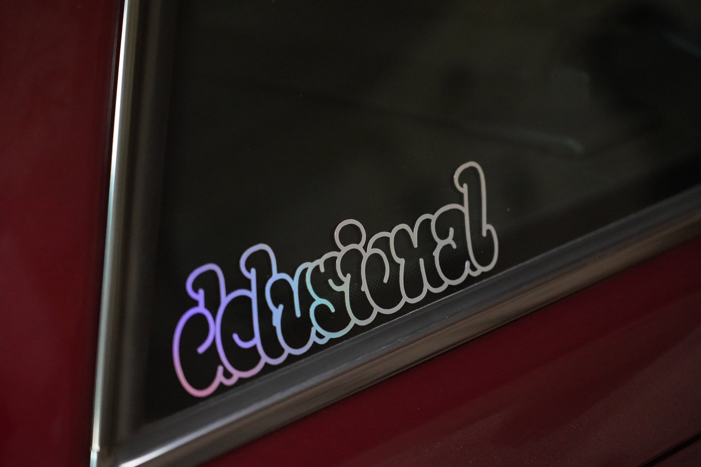 delusional bubble Sticker von b5_builds, delusional, Folie oilslick, Beispielfoto, Autoaufkleber, leicht anzubringen