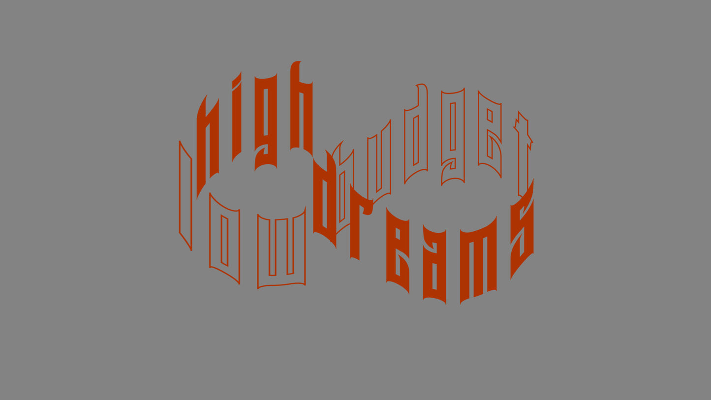 Rechteckiger Autosticker mit dem Schriftzug „low budget, high dreams“, wählbar in 25×17,1 cm oder 40×27,4 cm; frisch produziert, aus langlebiger Oracal/Orafol-Vinylfolie, selbstklebend, ideal für Tuning-Fans und Auto-Enthusiasten. Folie : Orange
