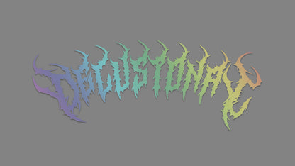 delusional bloodline oilslick schwarz auf grauem Hintergrund