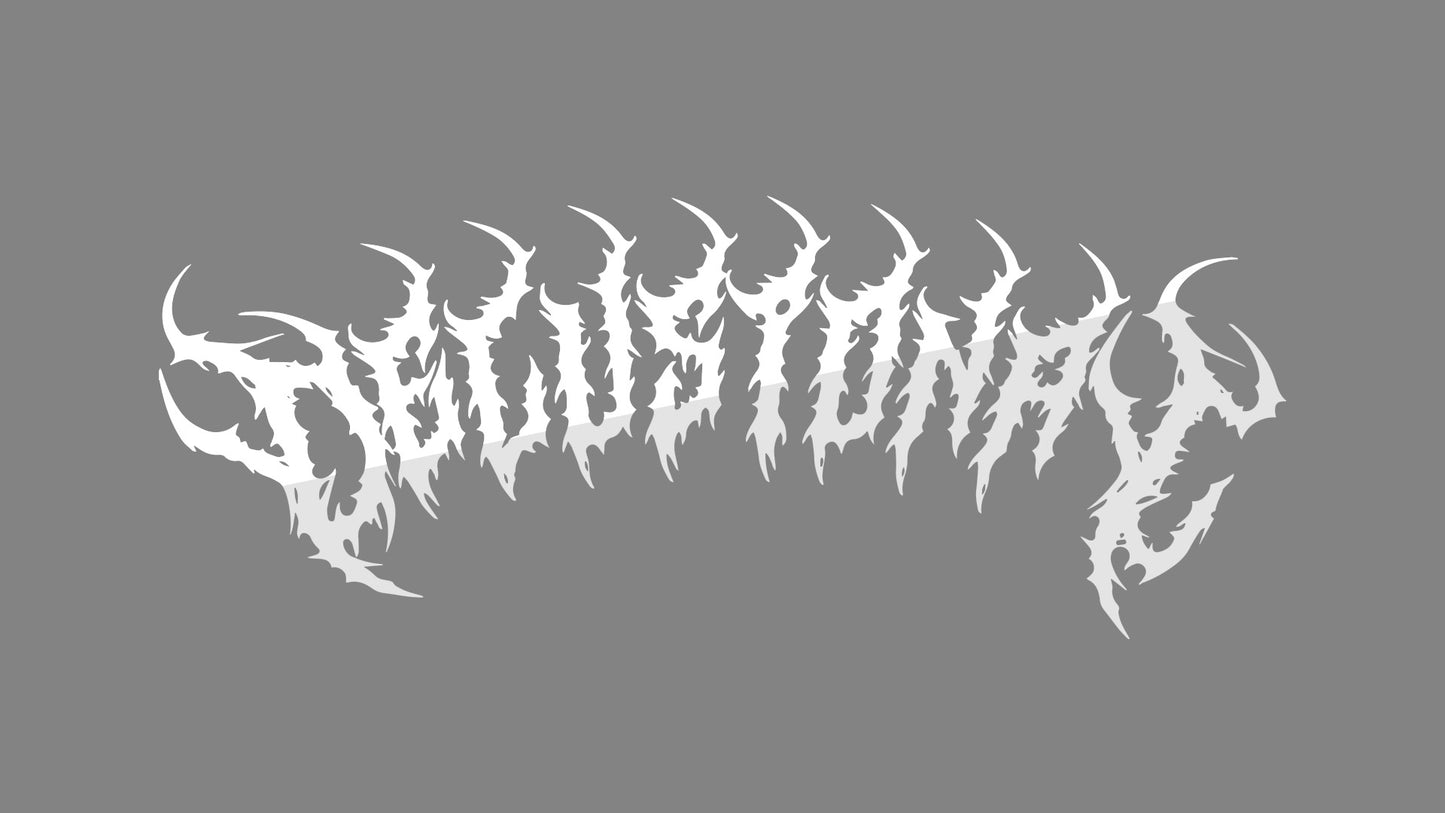 delusional bloodline weiß glänzend auf grauem Hintergrund